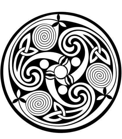 Celtic Spiral Mandala Coloring Page